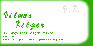 vilmos kilger business card